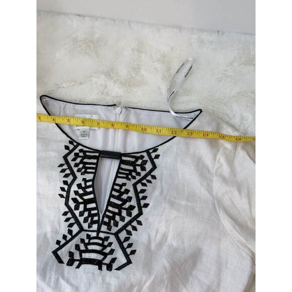 NEW SHELL LINEN DONNA MORGAN Women's Sheath Dress with Embroidery - Picture 15 of 16